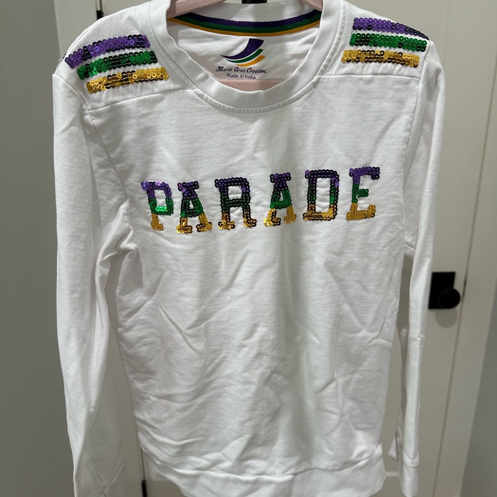 White Sequin Parade Kids Shirt